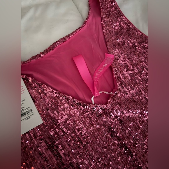 Lilly Pulitzer Jaret Sequin reversible stretch tank Pink Sequin Sleeveless XL - Picture 3 of 3